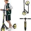 Kick Scooter for Ages 6+,Kid, Teens & Adults. Max Load 240 LBS. Foldable, Lightweight, 8IN Big Wheels for Kids, Teen and Adults, 4 Adjustable Levels. Bearing ABEC9 (Yellow)
