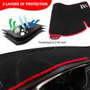 SENSHINE Dashboard Cover for 2025 2026 Toyota Camry Accessories Dash Cover Mat No Glare Sunshade UV Rays Carpet Protector Pad Without HUD, Red Trim