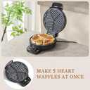 UVFAST Heart Waffle Maker, Heart Shaped Waffle Iron 5 Slices, Mini Waffle Makers with 8'' Non-stick Plates, Adjustable 5 Browning Control, Cool Touch Handle, Easy to Clean, Valentine's Day Gift, 1000W