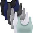 6 Pieces Women Basic Crop Tank Tops Sleeveless Sports Crop Top L