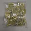 haisstronica 50pcs #10 Yellow Heat Shrink Fork Connectors,12-10 Gauge Insulated Electrical Crimp Wire Terminals