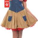 fun shack Cowgirl Costume For Women Halloween, Cow Girl Costumes Women, Cowgirl Costume Adult, Cowgirl Women Costume (Small, Brown)