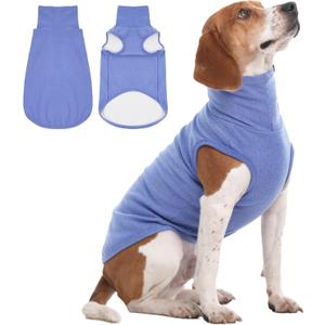 IECOii XL Dog Sweater - Stretch Fleece Vest with Turtleneck - Blue,X-Large, Warm Pullover Dog Fleece Coat for Large Dogs - Christmas Pet Sweatshirt for Boys & Girls, Machine Washable