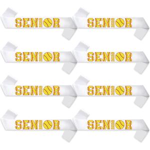 8Pcs Softball Senior 2026 Satin Sashes, Senior 2026 Decorations, 2026 Class Softball Competition Sashes Graduation Celebrations Senior Cheer Sash, Sport Themed Cheerleader Sash