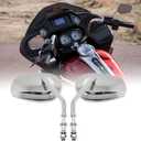 DREAMIZER Motorcycle Vintage Mirrors 8mm Rear View Mirror Black Compatible with Harley Dyna Bobber Softail Chopper Cruiser Cafe Racer Street Electra Glide 1982-2018 (Oval-Chrome)