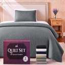 Twin Quilt Bedding Set | Lightweight Summer Bedspread 2 Pc