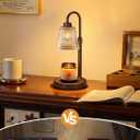 Innqoo Brown Candle Warmer Lamp with Timer, Dimmable Candle Warmer for Jar Candles, Height Adjustable Wax Melts Warmer, Birthday Gifts for Women Mom, House Warming Gifts New Home Decor