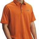 Under Armour Men's Tech Golf Polo (3X-Large, (724) Burnished Orange / / Pitch Gray)