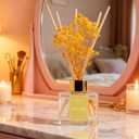 Reed Diffuser Set - 3.38 fl oz Lemon Verbena Premium Scented Oil with Preserved Baby's Breath & Cotton 6 Sticks | Long-Lasting Aromatherapy for Home, Bedroom, Bathroom, Office Home Decor