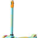 Dribbl 3-Wheel Kids Scooter - Lean-to-Steer Technology, Adjustable Height Handlebar, Wide Deck, Scooter for Boys & Girls Ages 3+, Child Safety Approved, Support Riders Up To 165 lbs, Light Blue/Orange