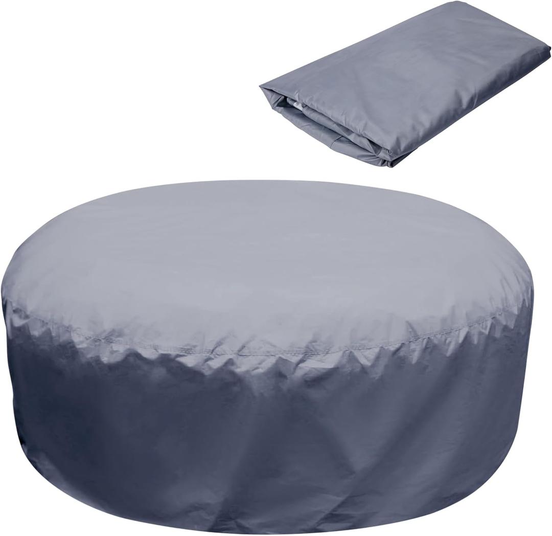 Adnee 7527.5 Inch Round Hot Tub Full Cover Cap Protector - Full Coverage Hot Tub Covers Replacement - Waterproof Portable Overall Spa Safety Protector for Outdoor Hot Tubs