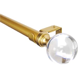 Adjustable 72-144 Inch Luxury Gold Curtain Rods for Windows, 1 Inch Diameter Heavy Duty Curtain Rods,Extra Long Window Treatment Rods, Decorative Drapery Rods with Ball Finials for Living-room