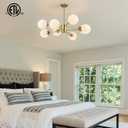 VONLUCE 8-Light Sputnik Chandelier, Frosted Glass Ceiling Light Fixture