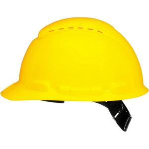 3M Vented Hard Hat, with Pinlock Adjustment, Yellow, 12/case