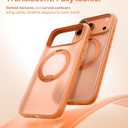TORRAS 360 Magnetic Stand for iPhone 17 Pro Case, [Fit for MagSafe] [Rotatable Ring Kickstand] [4X Mil-Grade Shockproof] Slim Phone Cover, Camera Button, Cosmic Orange, Translucent, Ostand O3 Fitness