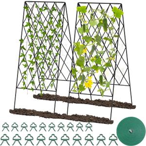 2 Pack A Frame Cucumber Trellis Foldable Garden Trellis for Climbing Plants Outdoor Metal Cucumber Trellis for Flowers Vegetables