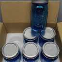 eleganttime Blue Wide Mouth Mason Jars 32 oz,6 Pack Colored Quart Glass Canning Jars with Airtight Lids for Canning,Pickling,Storage,DIY Crafts & Dcor