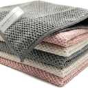Ha-Fish&Flame-Gua Microfiber Cleaning Cloths 6-Pack, Super Absorbent & Textured Towels for Kitchen, Countertops & Household Cleaning – Practical, Not Plush – 12x16 Inches