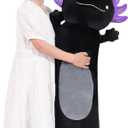 36" Giant Black Axolotl Stuffed Animal, Cute Soft Long Axolotl Plush Body Squishy Pillow Big Plushies Toy, Gift for Kids, Boys, Birthdays, Halloween, Christmas