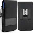 Mopaclle Extra Large Rugged Nylon Cell Phone Holster for Belt, Compatible with Galaxy S25 Ultra, S24 Ultra, Moto G Power, F16, A71  Fits with Case On, Belt Holder for Outdoor Workers (XL (6.9 x 3.6 x 0.75 in))
