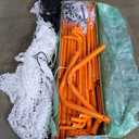 EZGoal Lacrosse Folding Goal with Backstop and Targets, Orange, 6' x 6'