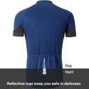 ARSUXEO Men's Short Sleeves Cycling Jersey Bicycle Biking Bike Shirt 636 Dark Blue Size M