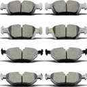 D763 D781 Front Rear Ceramic Brake Pads Set Fit For 1995-1999 BMW 318ti,For 2000 BMW 323Ci,For 1999-2000 323i,For 2001-2006 325Ci,For 2001-2005 325Xi,For 328Ci/Z4 (8 pcs)