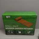 LINSHRY 8FT Wooden Garden Pathway, Outdoor Roll Out Garden Walkway, Weather-Resistant Non-Slip Wooden Walkway Pavers