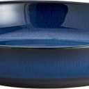 Transmutation Glaze Serving Pasta Bowl,10 inch Ceramic Wide Salad Bowls,50 Ounce Large Big Fruit Bowl for Kitchen, Microwave Oven Dishwasher Safe (Blue)