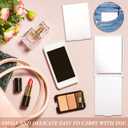 Queekay 16 Pcs 2 x 3 x 0.2''Small Makeup Folding Mirror Bulk Travel Portable Folding Rectangle Compact Stand up Portable Vanity Mirror for Women(White)