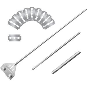 Kirecoo Algae Scraper for Glass Aquariums, 25.6" Fish Tank Cleaner, Stainless Steel Algae Scraper for Fish Tank with 10 Blades, Aquarium Glass Cleaning Tools, Cleaning Accessories