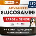 Advanced Glucosamine Chondroitin Joint Supplement for Dogs - Hip & Joint Pain Relief Pills - Green Lipped Mussel & Collagen - Large & Small Breed - Senior Dogs Joint Health - Bacon Flavor - 180ct BBD: 03/2028