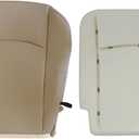 Priprilod Tan Lower Perf Leather Driver Side Bottom Replacement Seat Cover & Driver Foam Cushion Compatible with Dodge Ram 1500 2500 3500 2013 2014 2015 2016 2017 2018 2019