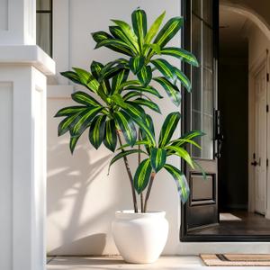 Tall Fake Tree Artificial Trees Plant with White Planter Pot Indoor Outdoor Potted Silk Plants Large Faux Trees loor Floor for Home Living Room Office Outside Patio para decoracion Housewarming Gift
