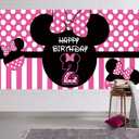 Minnie 2nd Birthday Backdrop, Minnie 2nd Birthday Banner Party Supplies, Minnie 2 Bday Decorations Photography Background (6.6 x 3.3 ft)