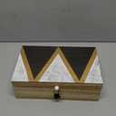 Juvale Small Wooden Decorative Box with Hinged Lid & Tassel, Jewelry & Trinket Storage - Wooden Jewelry Box - 9.4 x 6 x 3 Inches