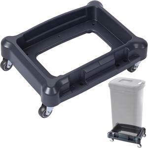 Rolling Trash Can Dolly Base with Wheels Fits 10-15 Gallon (40-60l) Rectangular Trash Can Roller Base for House Offices Warehouses Airports Commercial Environment