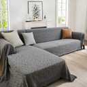 HOMERILLA Sectional Couch Covers 2 Pieces L Shaped Sofa Cover for Sectional Couch L Shape Washable Blanket Furniture Protector for Pets Dogs (Dark Grey, X-Large)