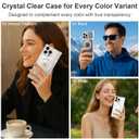 PSIOXY Clear Magnetic Phone Case for iPhone 16 Pro Max Rectangle Silver