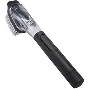 KitchenAid Soap Dispensing Sink Brush with Easy to Fill Handle, Nylon Bristles for Tough Cleaning, Comfort Grip Handle for Non Slip Grip, Black ((Pack of 1))