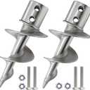 Dock Auger Kit, 1 Pack/ 2 Pack 304 Stainless Steel Dock Sand Auger Anchors for Making Floating Dock Post Auger, Fits 1.5'' Schedule 40 PVC (ID 1.57'') & ID 1.6" Stainless Steel/Aluminum Pipe