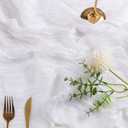 Leetaltree 2 Pack Ivory Cheesecloth Table Runner, 35x120 Inch Boho Rustic Cheese Cloth Table Runner, Decorative Table Runners for Bridal Baby Shower Decorations or Wedding Table Decorations