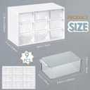 Rtteri 9 Pieces Mini Drawer Organizer Plastic Desktop Storage Box Desk Craft Organizer with 9 Clear Drawers for Office Home Jewelry Small Parts Belongings Cosmetics Collection, Wall Mounted (White)