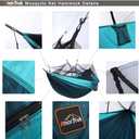 AnorTrek Camping Hammock with Mosquito Net, Double & Single Lightweight Portable Hammocks with Tree Straps, Parachute Hammock for Camping, Backpacking