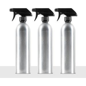 Aluminum Spray Bottles (3 Pack) 20oz - Silver Metal Aluminum Refillable Spray Bottles, Cleaning Solution, Hair, Plants, Gardening, BBQ Grill, Restaurants, Cooking (New Updated Sprayers)