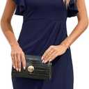 IHOT Women Dress for Church Ruffle Sleeve V-Neck Pencil Ruched Faux Wrap Bodycon Sheath Knee Length Office Cocktail Party Nightout Club Summer Wedding Guest Midi Dresses for Hide Tummy, Navy Blue, L