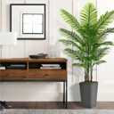 Artificial Palm Tree 6FT - Fake Tree with Gray Tall Planter - Faux Tropical Areca Floor Plant in Pot - Artificial Silk Plant for Home Office Living Room Decor Indoor