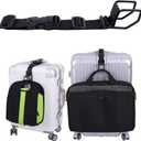 Luggage Hook Strap,J Hook for add a Bag Luggage,Multi Adjustment Bag Strap Hook with Hands Free(Black-Middle Size)