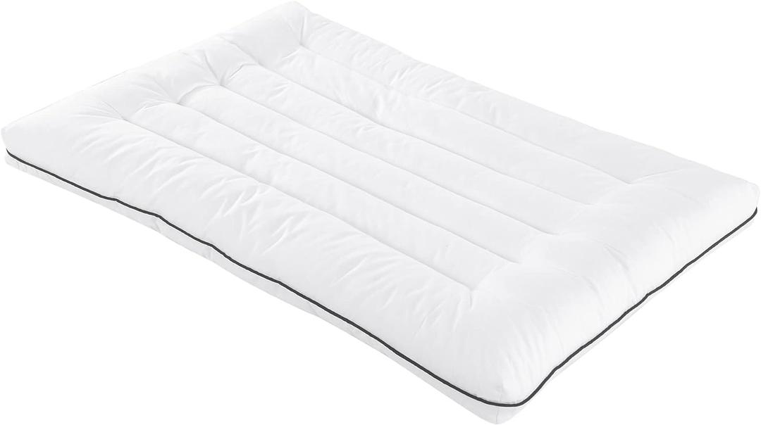 HOMBYS Ultra Thin Flat Bed Pillow for Stomach and Back Sleepers,King Size Down Alternative Cervical Pillow for Neck Pain, 100% Cotton Shell, White,2.5 inch