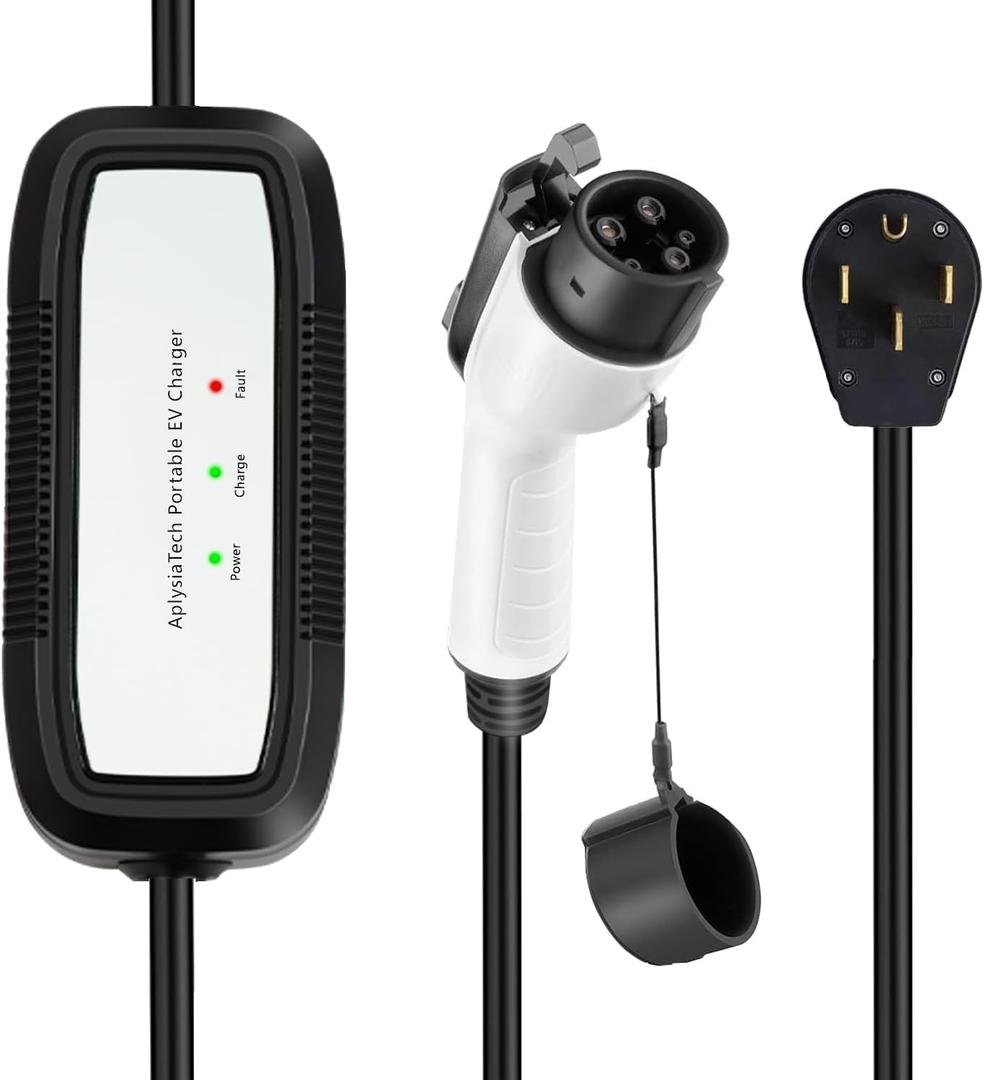 Level 2 EV Charger (Max 32 Amp/7.68KW) Portable EVSE for SAE J1772 Charger EVs, NEMA14-50P and 21Ft Cable,Plug-in Home EV Charging Station